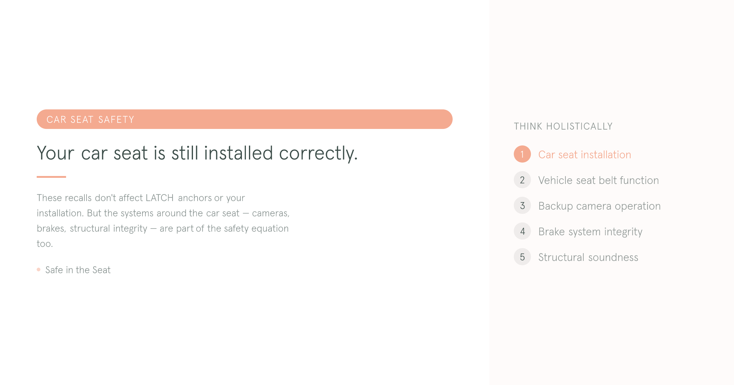 Car seat safety is about more than just the seat — vehicle safety systems matter too